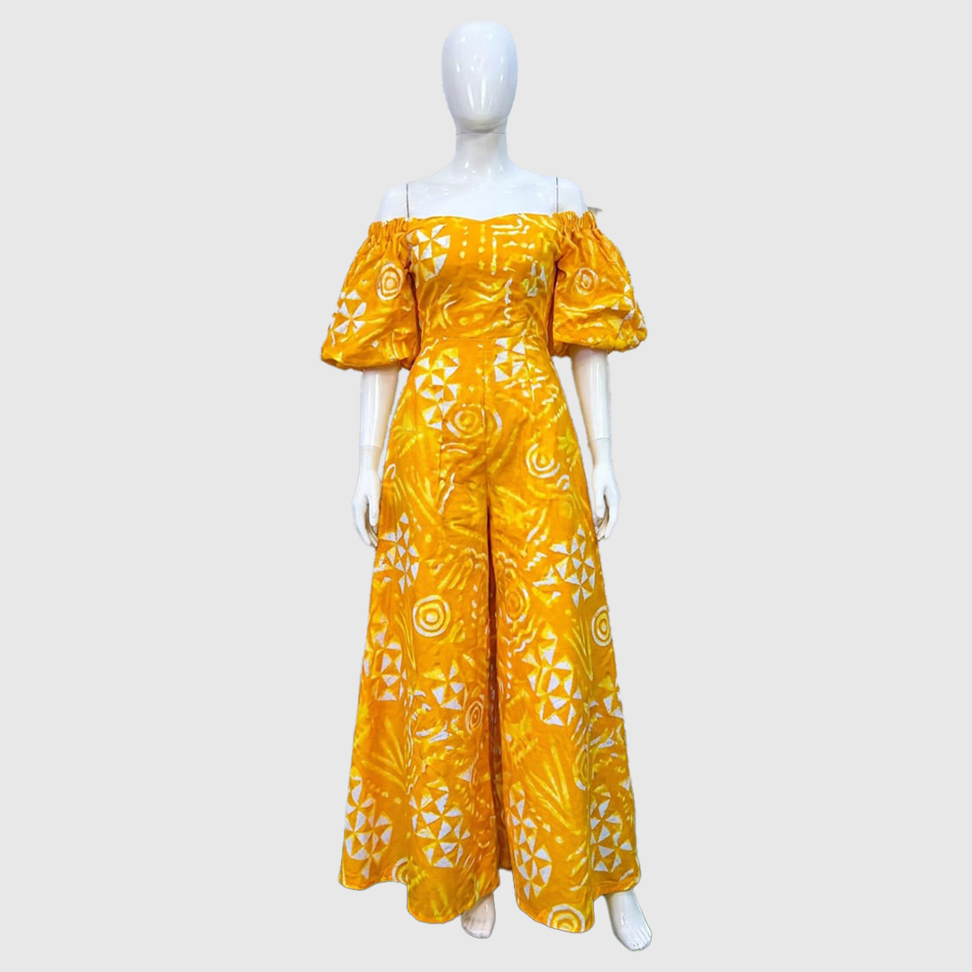 Ankara Off-The-Shoulder Jumpsuit