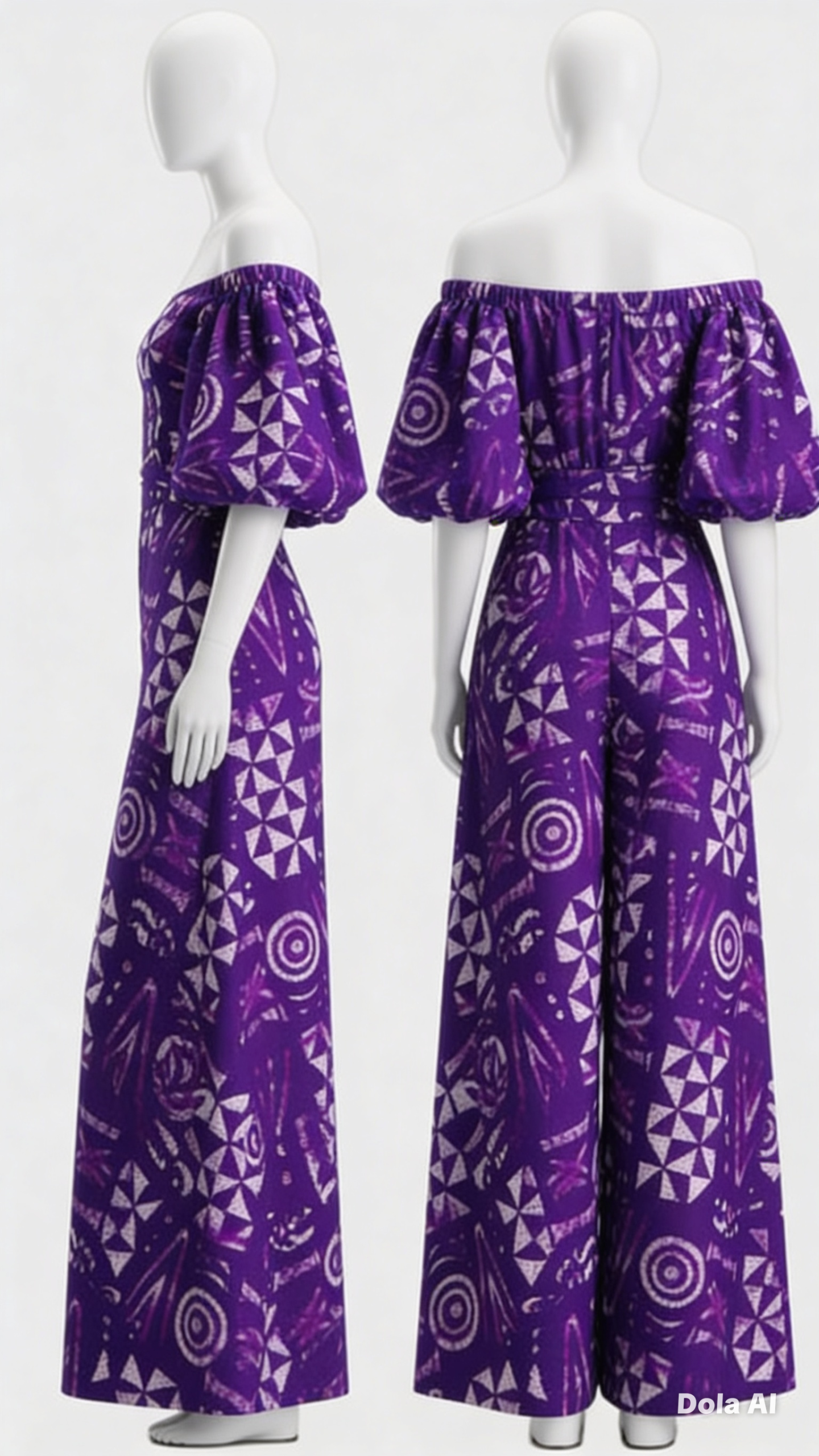 Ankara Off-The-Shoulder Jumpsuit (V2) - Image 2
